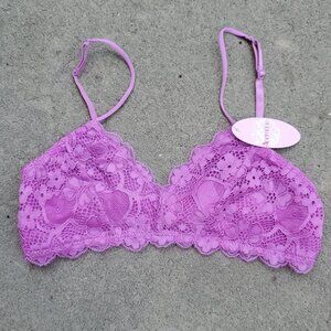Anemone stretch lace bralette in purple S/M M/L